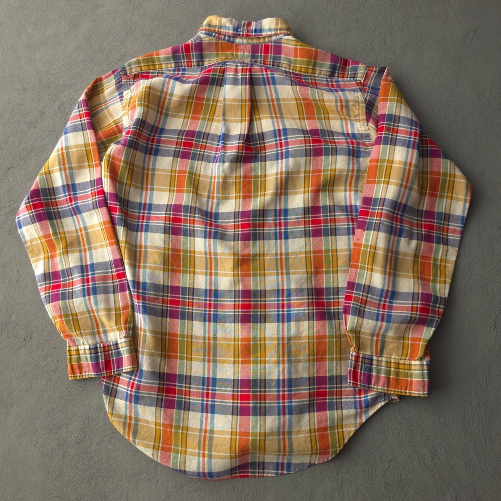 Vintage 1960s Gant Multicolor Plaid Button Down Shirt The Hugger Tapered Body - Picture 5 of 13